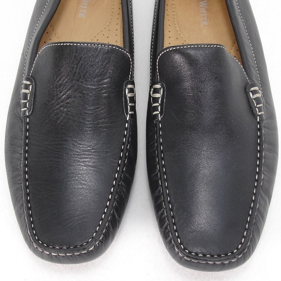 RON WHITE LEATHER LOAFERS DRIVING SHOES 11.5 M